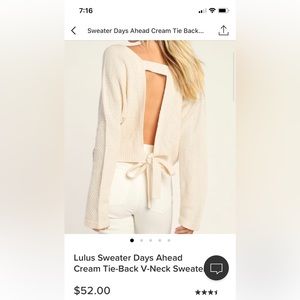 NWOT open back sweater